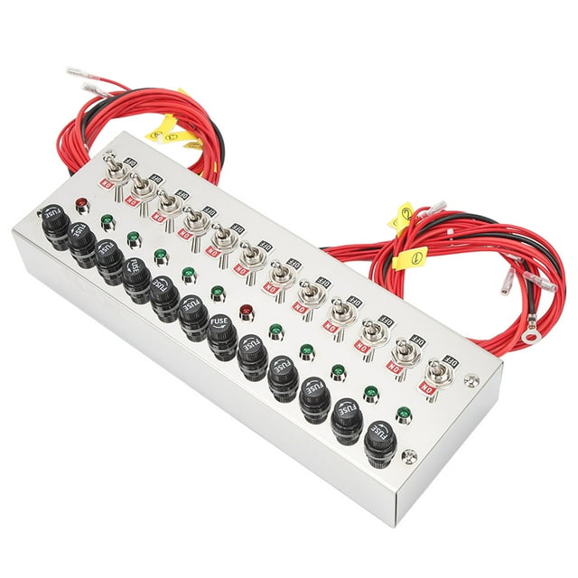 Panel de interruptor basculante de 12 bandas panel de interruptor de montaje en tablero DC 12-24 V Construcción sólida Superficie pulida4 para autos de carreras ANGGREK Otros