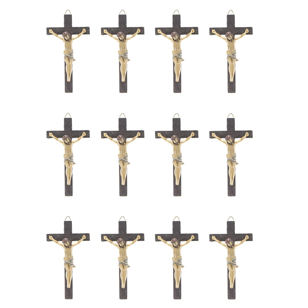 Mega Favors Keepsake Figurine 12 pcs Jesus Crucifixion on Cross | Awesome Decorations or Party Favors | for Baptism, First Communion, Religious and Special Celebrations