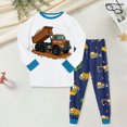 thumbnail image 2 of TOWED22 Little Boys Girls Sleepwear Pajama Set 2 Piece Cotton Long Sleeve Print Top and Pants Soft Pjs Jammies Fall Winter 3 6 9 12 18 24 Months 2 3 4 5 6 7 8 9 Years(White,3-4 Y), 2 of 5