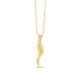 thumbnail image 6 of Olive & Chain 14k Yellow Gold Cornicello Italian Horn Charm Necklace 16inch for Men & Women, 6 of 7