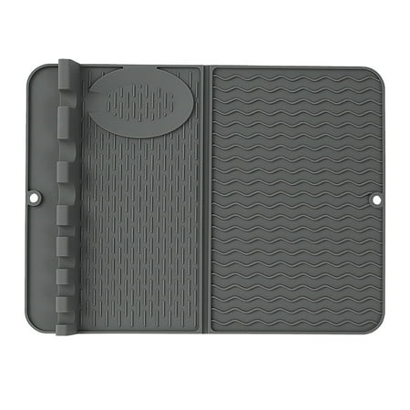 

Square Dish Drying Mat Heat Resistant Dining Tableware Dishwasher Durable Cushion Pad Dinnerware Table Mat Placemat Grey