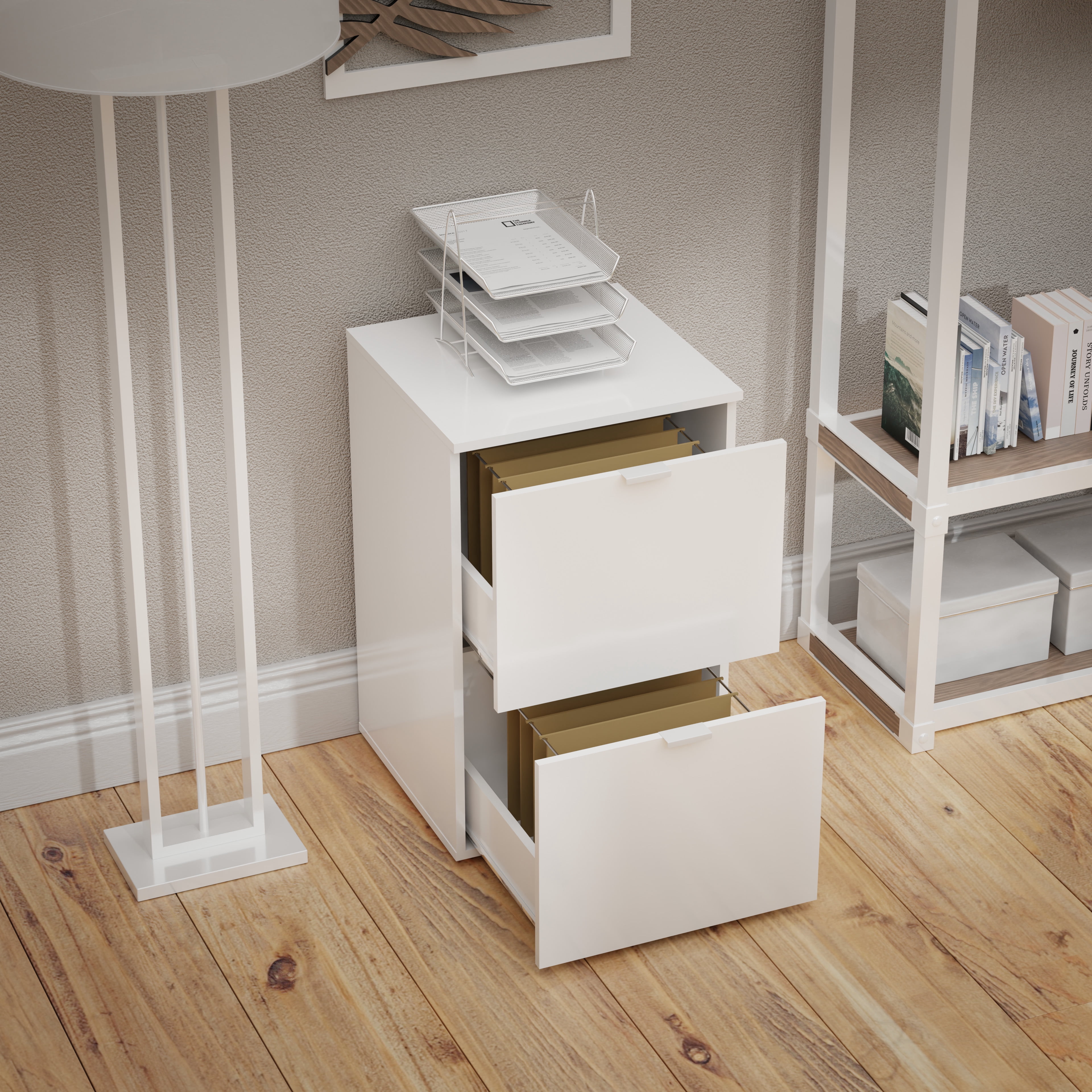 Kappesberg Savannah 2-Drawer File Cabinet with Hanging File Capability, White