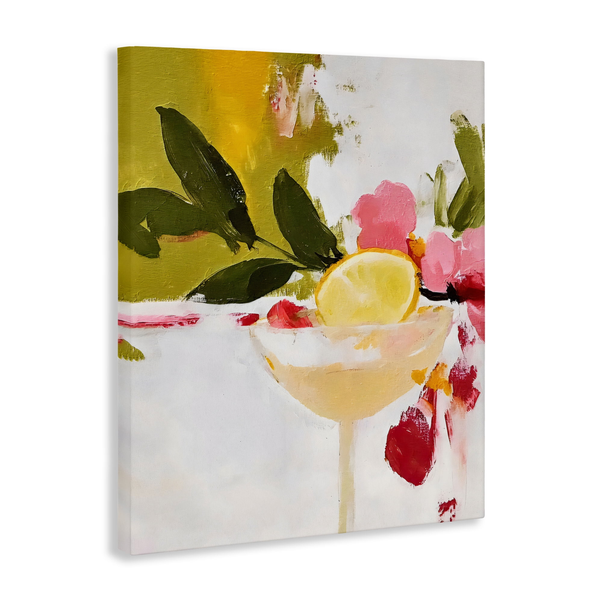 Stupell Industries Red & Pink with Lemons Canvas Wall Art, design by Riley B