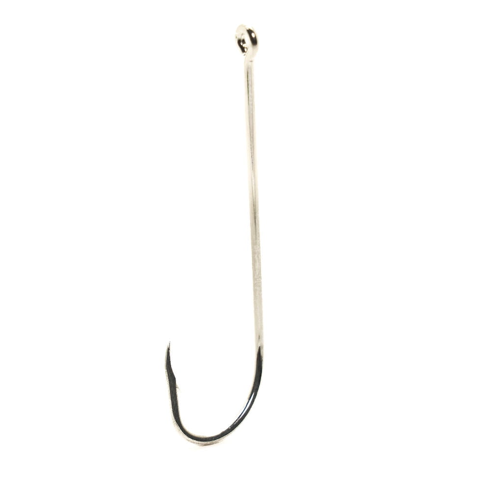(2 pack) Mustad Long Shank Beak Hook (Nickel) - 4/0 8pc