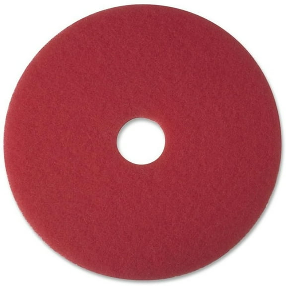 Low-Speed Buffer Floor Pads 5100, 12" Diameter, Red, 5/carton | Bundle of 5 Cartons