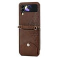 thumbnail image 5 of Premium Wallet Case for Samsung Galaxy Z Flip 3 5G (2021), Allytech Flip Foldable Magnetic Card Slots Crossbody Case with Detachable Shoulder Strap for Samsung Z Flip3/Galaxy Z Flip3 6.7", Brown, 5 of 8