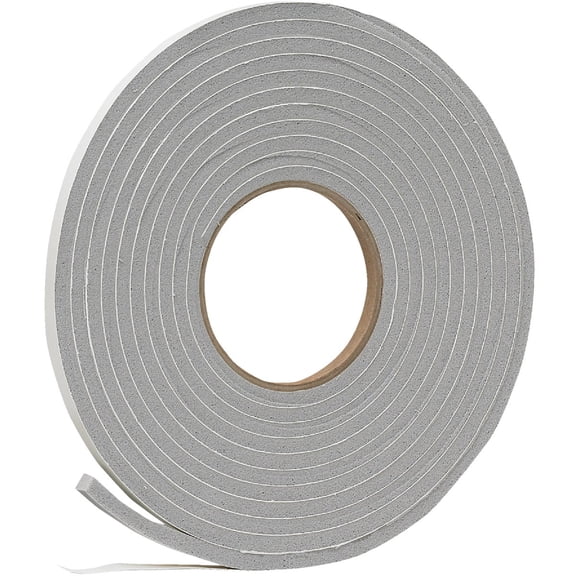 Frost King V444H Vinyl Foam Tape, 3/8in Wide x 1/4in Thick x 17ft Long, Grey
