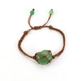 thumbnail image 1 of Nvzi Pulsera de cuentas hecha a mano, adecuada, pulsera de bolsa de malla de cristal de piedra natural con cuerda marrón tejida a mano (verde), 1 of 4