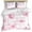 Pink, variant on 3 Piece Blue Beige Spring Floral Duvet Cover Set Queen Size,Microfiber Comforter/Quilt Cover with Corner Ties and 2 Pillowcases,Summer Botanical Watercolor All Season Soft Bedding with Zipper Closure