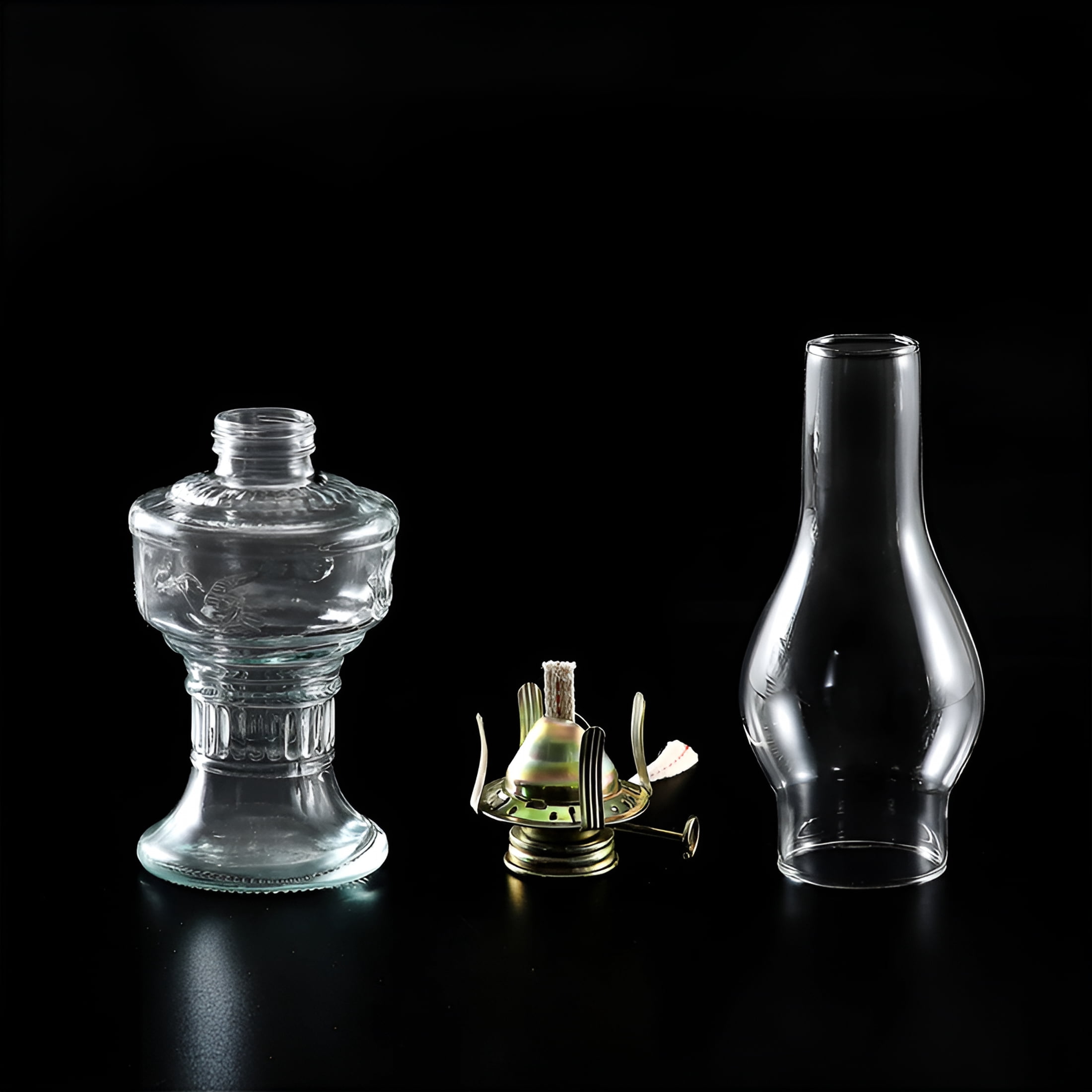 LAMIRO Oil Lamps for Indoor Use Vintage Kerosene Lamp Clear Hurricane Lamp Rustic Kerosene Lantern with Adjustable Fire Wick Lighting Oil Lantern for Home Emergency Lighting