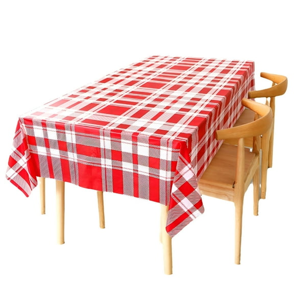 AUQ Rectangle Waterproof Vinyl Table Cloth,Buffalo Flannel Backed Tablecloth,Wipeable Plastic Table Cover,Oil Proof Heavy Duty Wipeable Table Covers for Dining/Camping/Picnic/Outdoor