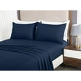 thumbnail image 4 of Chezmoi Collection Liam 7-Piece Navy Blue Bed in a Bag Queen Comforter Set with Sheets Medallion Embossed Bedding Set, 4 of 9