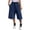 AQ17_Navy, variant on Resicozy Womens Wide Leg Sweat Bermuda Shorts Drawstring Elastic Waist Hem Casual Lounge Shorts with Pockets Gray M