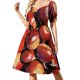 thumbnail image 1 of Vestido de manga corta con pila castaña vestido de verano para mujer vestido de noche 2025 vestidos de verano para mujer, 1 of 6