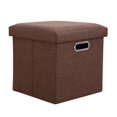 thumbnail image 1 of Pequeño Organizador Asiento Plegable Cubo Reposador Pie Almacenamiento Otomana Con Tapa Esponja 11.81x11.81x11.81 Pulgadas Plegables Pequeñas Otomanas para Sala Estar en Casa, 1 of 9