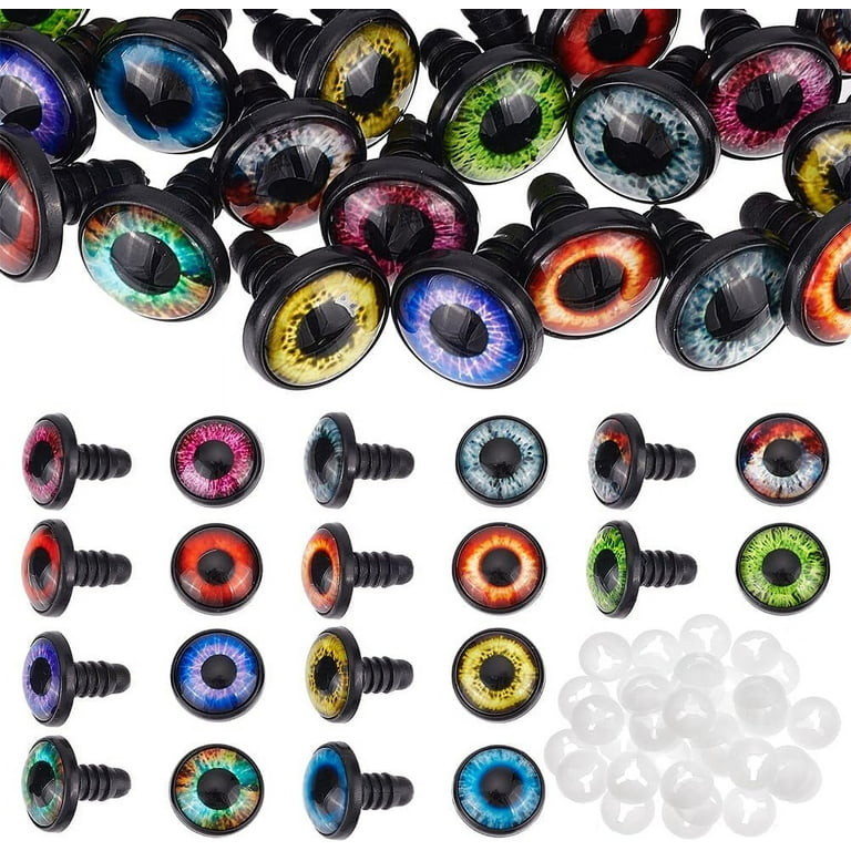 NOBRAND 18mm Safety Craft Eyes, 20 Pairs, 10 Colors, Plastic