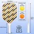 thumbnail image 3 of Pickleball Paddles Set Of 1, Fiberglass Surface, Colorful Lines Print, 1 Paddle, 2 Balls & Bag, 3 of 5