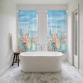 thumbnail image 4 of Summer Nautical Kitchen Curtain for Berdoom Living Room Cafe 72 Inch Length, Coastal Beach Starfish Coral Shell Blue Tiers Curtains Light Filtering Drapes Window Treatment 2 Panels 52"Wx72"L, 4 of 8
