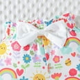thumbnail image 5 of Girls Outfits Toddler Baby Girls Summer Floral Rainbow Print Flutter Sleeve Top and Shorts Two Piece Outfit Playwear Girl Outfits White 6 Months-9 Months, 5 of 7