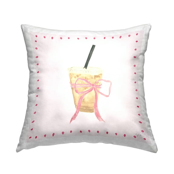 Stupell Industries Glam Iced Coffee Decorative Printed Throw Pillow Design by Lucille Price.