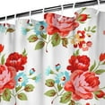 thumbnail image 5 of Floral Shower Curtain Watercolor Botanical Bathroom Decor Rustic Flower Design Fabric Bath Curtain for Tub Country Style Home Accessories with Hooks，84x72in, 5 of 5