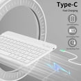 thumbnail image 4 of Detachable Bluetooth Keyboard Cover for iPad 11 Gen A16 11" 2025 / iPad 10 Gen 10.9" 2022, Slim Folio Case with Apple Pencil Slot,Gray, 4 of 8
