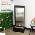 thumbnail image 5 of Alpine Corporation MLT102S Indoor Zen Mirror Waterfall Floor Fountain with Stones and LED Lights, 48 inches, Silver, 5 of 13