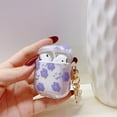 thumbnail image 6 of for AirPods Pro 1st Gen Case with Keychain,Cute Clear Purple Flower Floral Protective Earphone Cover Case,Soft Transparent TPU for AirPods Pro Case Women Girl, 6 of 13
