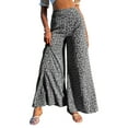 thumbnail image 2 of Liacowi Women Casual Flower Printed Wide Leg Baggy Pants Trendy High Waist Straight Trousers Summer Beach Party Vacation Flowy Maxi Trouser, 2 of 6