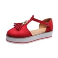 thumbnail image 2 of Women's Slip On Shoes Flats Soft Knit Lightweight Flats Fashion Comfortable For Walking Sneakers Slip On Shoes Red 5.5, 2 of 4