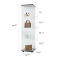 thumbnail image 2 of Glass Display Cabinet with 4 Shelves, Floor Standing Curio Bookshelf with Dimmable LED Light and Door, Toys Display Case Trophy Display Case for Living Room, Bedroom, Exhibition Hall, Black, 2 of 7