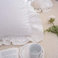 thumbnail image 3 of Euro Pillow Shams - White Throw Pillow Covers Square Cushion Cases with Ruffle Cotton Shabby Chic Rustic Pretty Vintage Lace Bed Euro Pillowcases Cute Plain 36x36 inches 2 Pack, 3 of 6