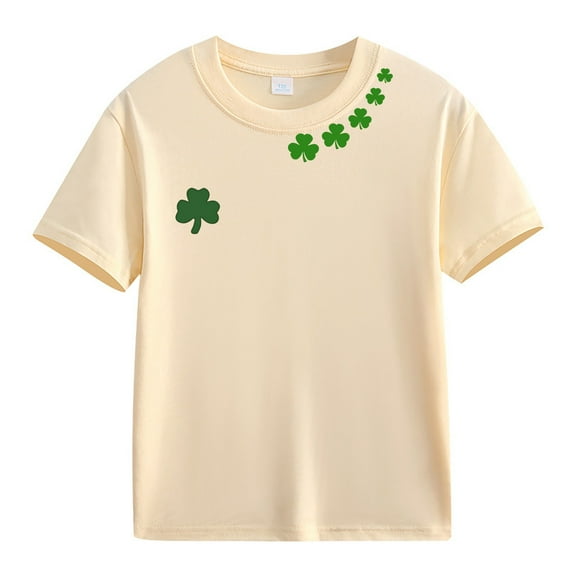 Ruyang Baby Boys' Short Sleeve T Shirt Girls St P𝐚tricks Day Shamrock Irish Shirts Toddler Graphic Tshirt Tee
