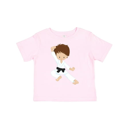 

Inktastic Karate Boy Cute Boy Black Belt Brown Hair Gift Toddler Boy Girl T-Shirt
