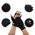 thumbnail image 3 of Unique Bargains 1 Pair Anti-slip Sunprotection Half Finger Manicure Gloves Black, 3 of 6