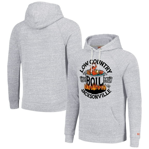 Unisex Homage Ash Jacksonville Jaguars NFL x Guy Fieri-s Flavortown Tri-Blend Pullover Hoodie