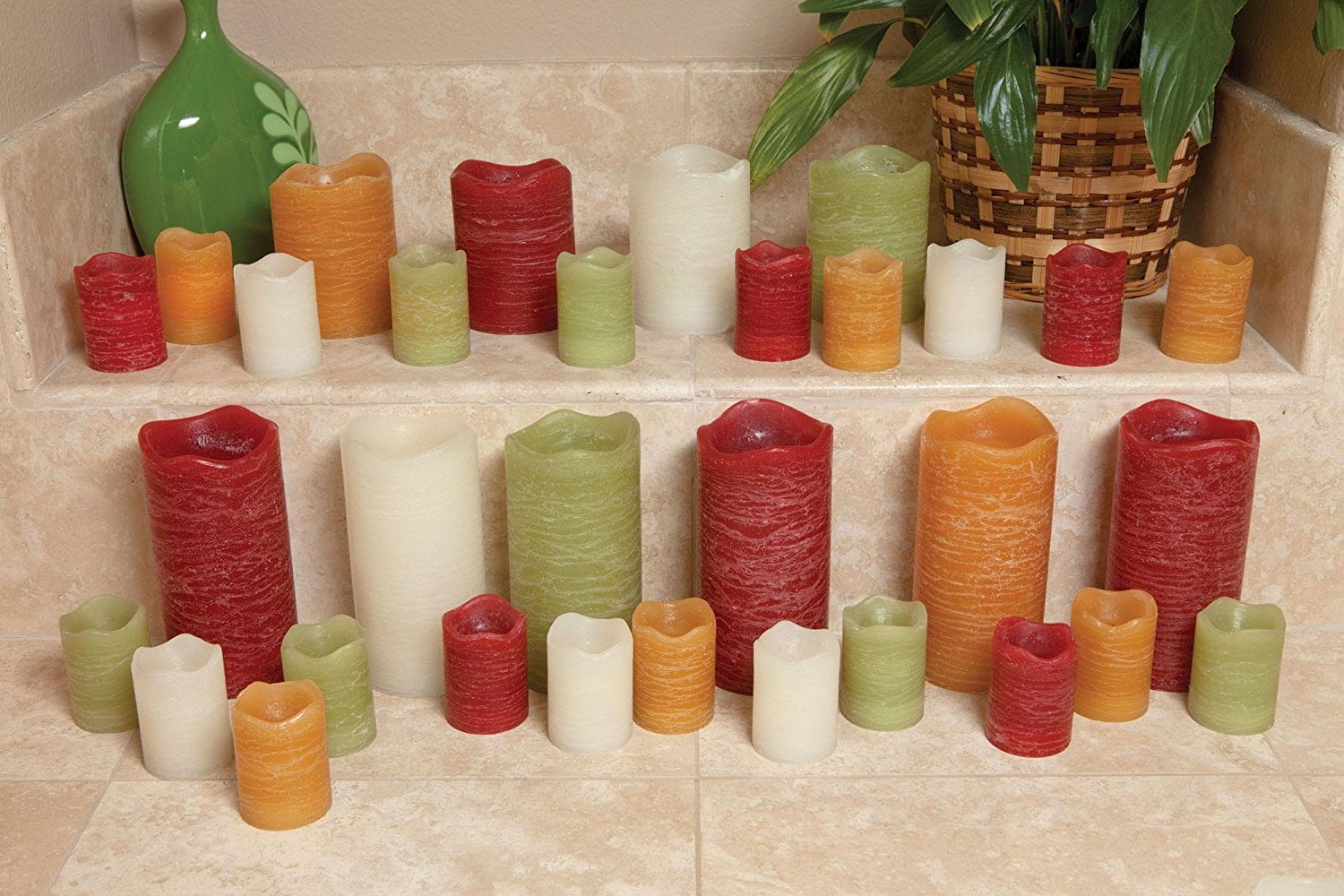 Inglow CGT55600HY12 6Inch Tall Flameless Rustic Pillar Cinnamon Chai