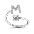 thumbnail image 1 of Youkk Bague Initiale pour Femmes Filles Bagues Alphabet en Alliage Argent Bagues Initiales Incrustées de Cristal Réglables Cadeau Type1 Type18, 1 of 6