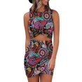thumbnail image 1 of Gvmfive Women's Casual Boho Sleeveless Hollow Out Dress Party Evening Bodycon Mini Dress, 1 of 3