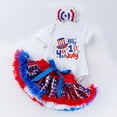 thumbnail image 2 of kpoplk Baby Summer Outfits Newborn Girl Short Sleeve Letters Print T-Shirt Romper Bib Shorts/Pants/Skirts Headband 0-18M(Watermelon Red,6-12 M), 2 of 4