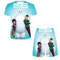 thumbnail image 2 of Conjuntos de camisetas con estampado 3D de Disney Big Hero 6 Baymax para mujeres y hombres, ropa informal transpirable para niños, conjuntos de pantalones cortos de playa Harajuku, 2 of 5