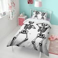 thumbnail image 4 of Dancing Skeletons with Moon and Stars Duvet Cover and Pillowcase Set for Single Bedding, Bedroom Accessories for Kids Teens, 4 of 5