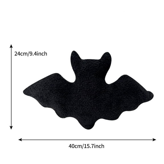Beautynvta Halloween Plush Pillow Decoration, Bat Shaped Throw Pillow Cotton Velvet Wool Decorative Cushion Pillow for Couch Sofa Bed Decoration