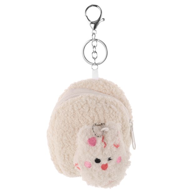 Monedero de peluche con dibujos animados, monedero con cremallera, cartera pequeña