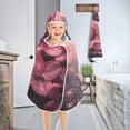thumbnail image 4 of BZSMCE Towels Kids Hooded Beach Towel Pink Glittery Flowers Pool Bath Towel Soft, 4 of 7