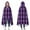 Halloween Purple Checkered, variant on Wearable Blanket,Halloween Purple Checkered Ghosts and Icons Hooded Wearable Flannel Blanket for Adults & Teens,Winter Poncho Shawl Wrap Cape Cozy Anti-Pill,50"x60"