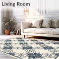 thumbnail image 2 of ODIKA 8'x10' Machine Washable Non-Slip Area Rug, Vintage Distressed Lattice Trellis Medallion Boho Design High Traffic Rug, Beige, 658089, 2 of 7