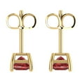 thumbnail image 4 of 1.0 Ct Princess Cut Studs Red Natural Garnet 18K Yellow Solid Solid Gold Everyday Dainty Earrings Push Back, 4 of 7