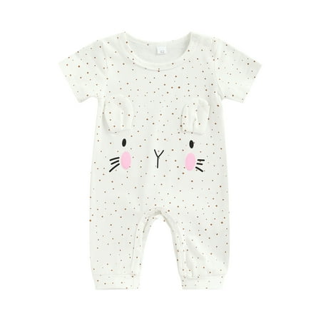 

Ma&Baby Toddler Baby Girl Rabbit Bunny Romper Short Sleeve Playsuit Jumpsuit