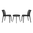 thumbnail image 2 of WestinTrends Playa 3-Piece Outdoor Patio Bistro Balcony Furniture Set With Stackable Chairs, Black, 2 of 15